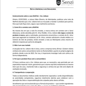 Advogado de Lidiane Herculano contesta a versão da empresa, como mostra esta nota