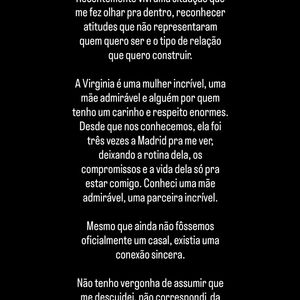 Vini Jr. pediu desculpas publicamente a Virgínia Fonseca: atacante está disposto a tentar reconciliação com apresentadora
