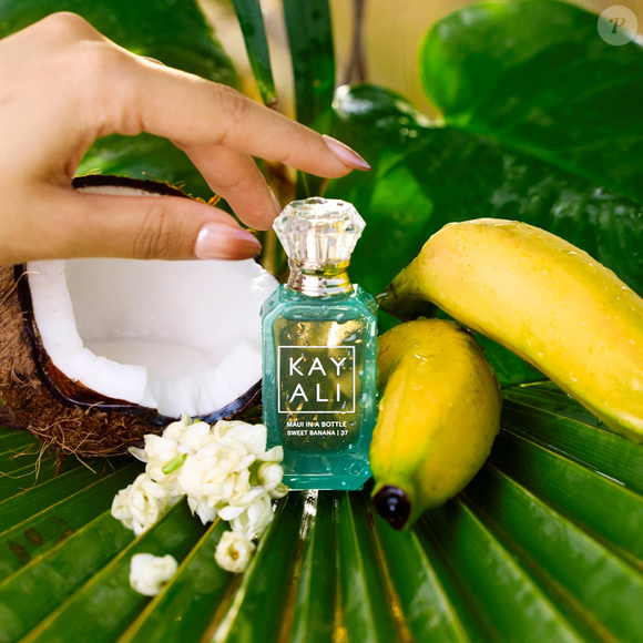 Inspirado em destinos paradisíacos, o perfume 'Maui in a Bottle Sweet Banana | 37' aposta na combinação cremosa de banana, jasmim e sândalo para criar uma experiência olfativa intensa e elegante