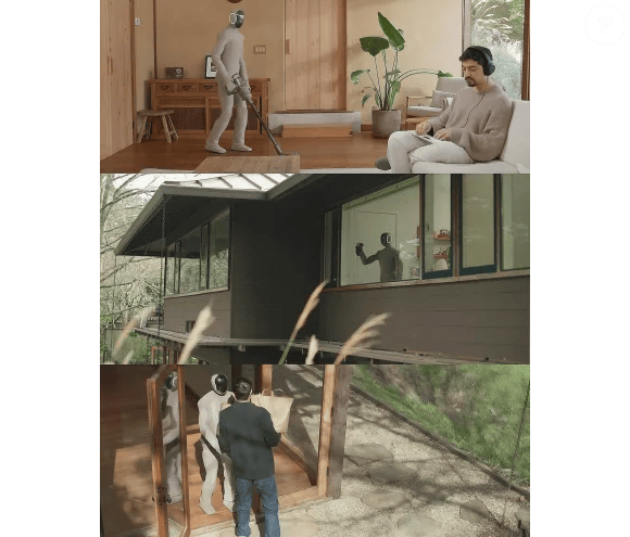 O NEO Gamma sabe fazer de tudo um pouco: serve café, passa aspirador, limpa janelas e até ajuda a carregar as compras. Além disso, ele não anda todo desengonçado como os robôs de antigamente. Ele se movimenta de forma fluida, agacha para pegar coisas e até senta como um humano.