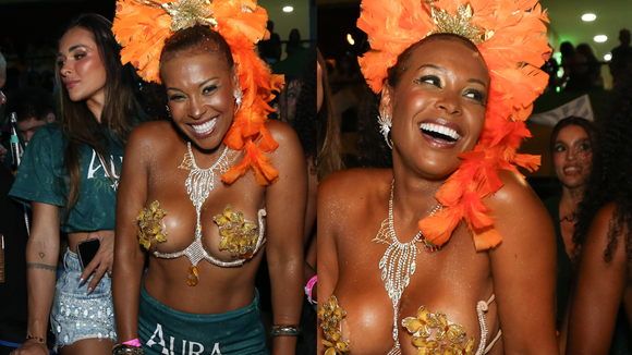 Expulsa do ‘BBB 26’, Sol Vega rouba a cena na Sapucaí com seios à mostra em look ousado; veja fotos