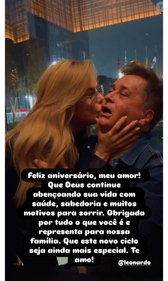 Poliana Rocha homenageou Leonardo em suas redes sociais e declarou o amor ao pai de Zé Felipe e João Guilherme