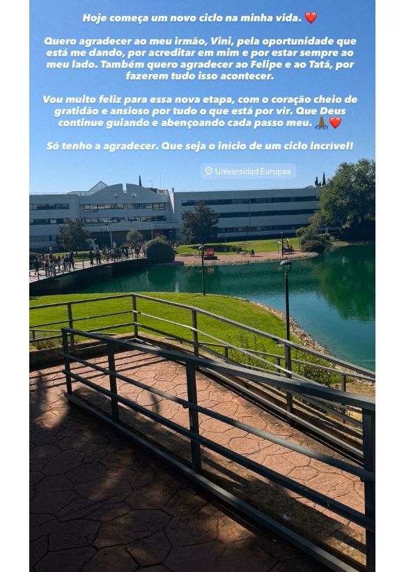 Irmão de Vini Jr. vai estudar em campus com mais de 25 hectares