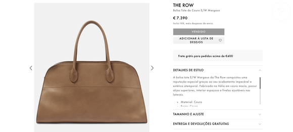 A bolsa de Bruna Marquezine é uma Tote Bag da The Row avaliada em R$ 43 mil