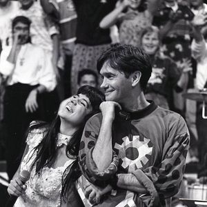 Serginho Groisman em foto de 1993 em seu programa no SBT