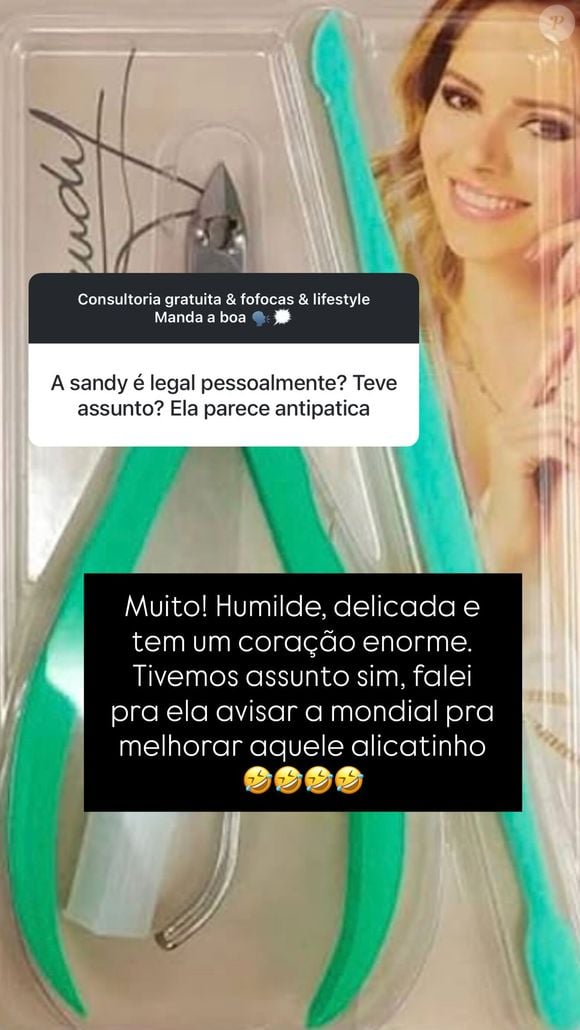Irmã de Pedro Andrade sobre Sandy: ‘Tivemos assunto sim, falei pra ela avisar a Mondial pra melhorar aquele alicatinho’