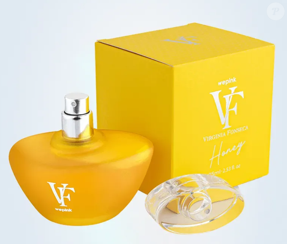 Perfume VF Honey da We Pink: fragrância de Virginia Fonseca é sensual e atraente, com notas de cardamomo, rum, além de baunilha e sândalo.