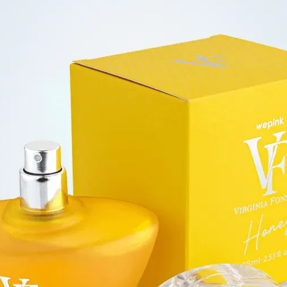 Perfume VF Honey da We Pink: fragrância de Virginia Fonseca é sensual e atraente, com notas de cardamomo, rum, além de baunilha e sândalo.