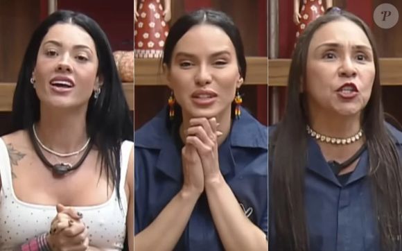 Após a vitória na Prova do Fazendeiro, as três mulheres ocuparam oficialmente os três banquinhos da berlinda