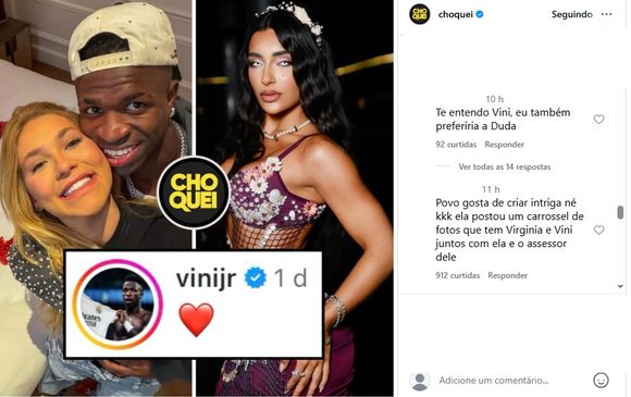 Namorado de Virgínia Fonseca, Vinícius Jr. foi bombardeado após curtir post de Duda Freire, melhor amiga da influencer