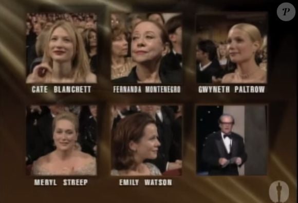 Gwyneth Paltrow concorreu contra Emily Watson, Meryl Streep, Cate Blanchett e Fernanda Montenegro na categoria de Melhor Atriz no Oscar de 1999