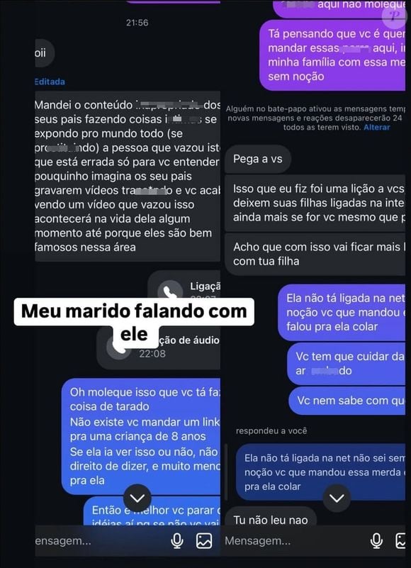 Mãe da filha de Dynho Alves expôs conversas do marido com o internauta que enviou o vídeo proibido: ‘Coisa de tarado’