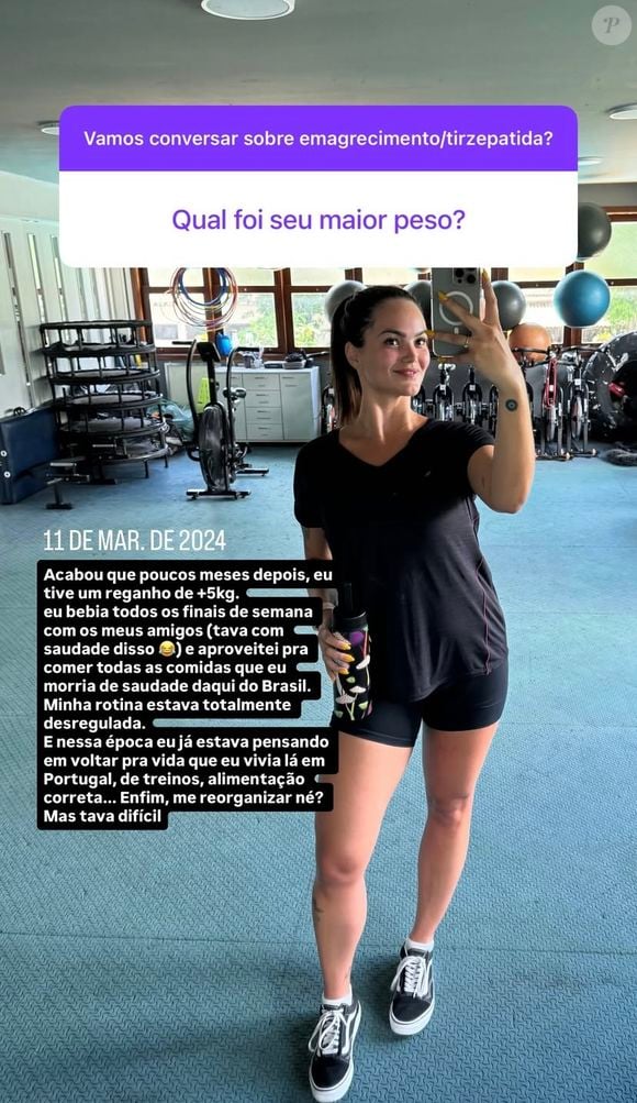 Filha de Kelly Key retornou ao Brasil no ano seguinte, o que desregulou sua rotina e resultou em um novo ganho de 5 kg