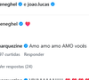 Bruna Marquezine reagiu à gravidez de Sasha Meneghel com declarações de amor e uma comemoração nos comentários