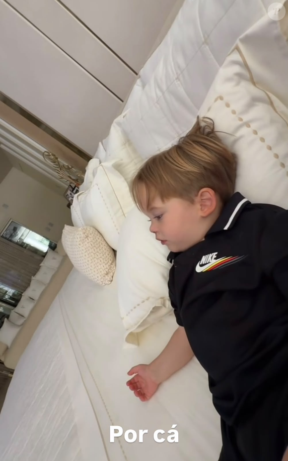 Filho caçula de Virginia Fonseca, José Leonardo se recupera após bater o nariz e precisar levar 5 pontos