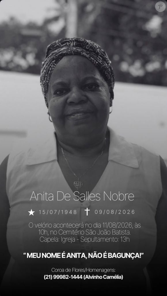 Dudu Nobre confirmou a morte da mãe, Anita Nobre, ocorrida no último domingo (9), aos 78 anos, e falou sobre a despedida nas redes sociais