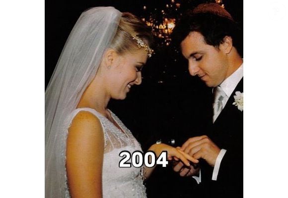O casal mostrou o momento do seu casamento, que aconteceu em 2004