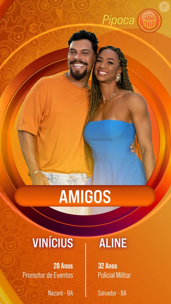 BBB 25: na enquete UOL, os amigas Aline e Vinicius atingem 1.51% dos votos