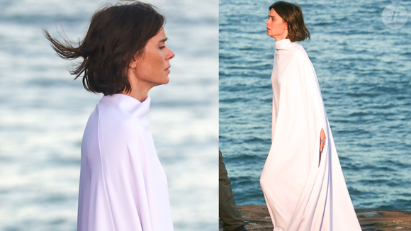 De arrepiar! Carolina Dieckmann surge com figurino celestial ao gravar possível cena do pós-morte de Diná em nova versão de 'A Viagem'