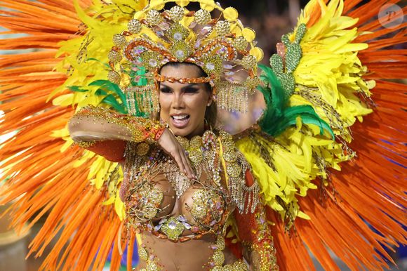 A musa Tati Sindel surgiu com fantasia deslumbrante no Carnaval 2026 durante o desfile da Acadêmicos de Niterói
