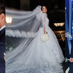 Mangas longas, véu catedral e renda delicada: Luana Sales usa dois vestidos de noiva em casamento de R$ 500 mil com Sidney Sampaio