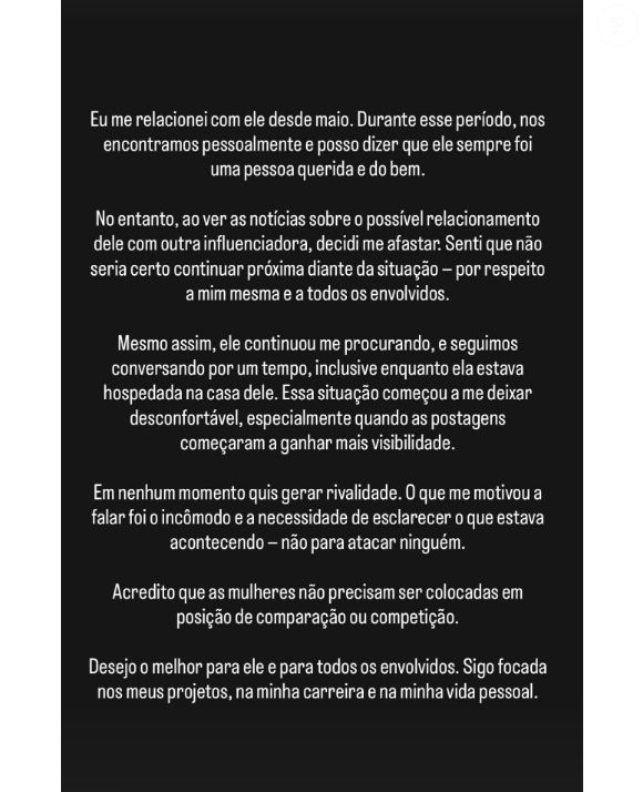 Day Magalhães fez post em rede social após Vini Jr. se desculpar publicamente com Virgínia Fonseca