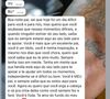 Neymar mostrou a mensagem que recebeu de Davi Lucca pelo whatsapp