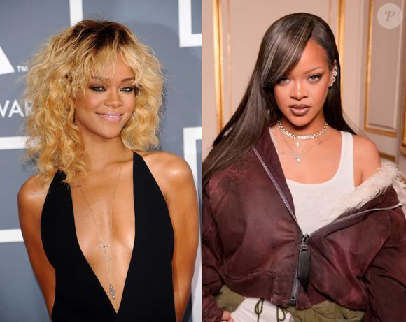 Rihanna já teve sua fase loira e hoje aposta no cabelo castanho escuro