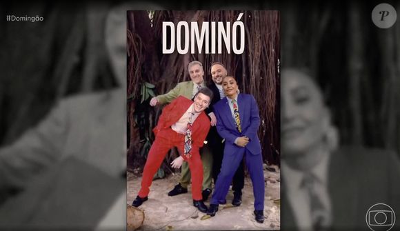 Rodrigo Faro, Luciano Huck, Sabrina Sato e Ed Gama interpretaram os participantes do grupo Dominó