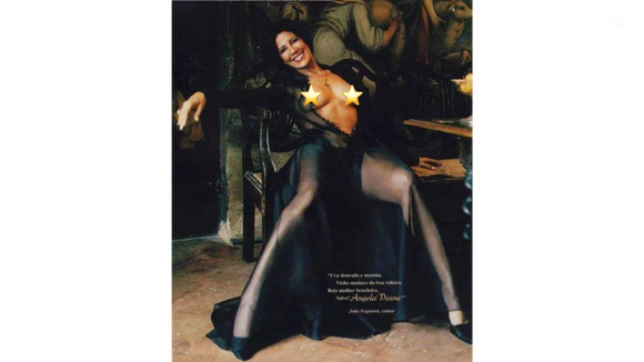 'Não aceitaria novamente': Ângela deixou claro que o nu ficou no passado, mas se orgulha do registro.