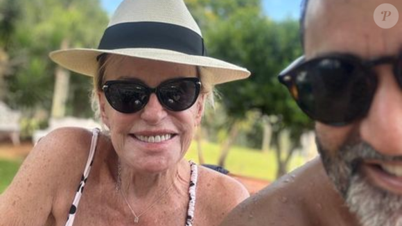 Ana Maria Braga posa só de biquíni com o namorado e web elogia: 'Corpo de diva'. Fotos!