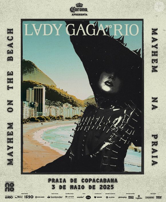 Lady Gaga se apresenta na Praia de Copacabana, no Rio de Janeiro, no próximo sábado (03)