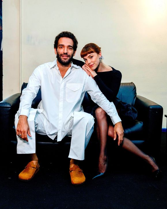 Humberto Carrão e Alice Wegmann também foram ao 'Domingão' divulgar a novela 'Vale Tudo'