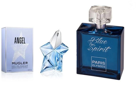 Angel Star Mugler (R$ 1.103,90 100 ml) x Blue Spirit (R$ 68,50 100 ml)