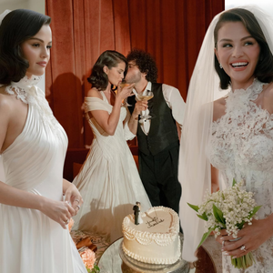 Renda, alfaiataria e gola alta: os 3 vestidos de casamento de Selena Gomez que podem inspirar da noiva clássica à mais romântica