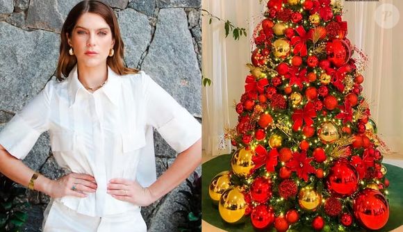 A árvore de Natal de um ano específico de Isabella Santoni é um prato cheio para quem não abre mão do vermelhão e do dourado típicos da data! Um espetáculo!