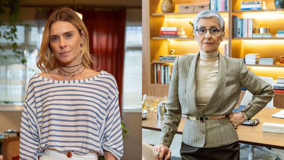 Leila (Carolina Dieckmann) procura Renato (João Vicente de Castro) para propor um perfil seu na revista de bordo da TCA.