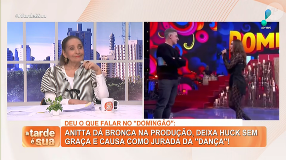 De acordo com Sonia Abrão, Anitta ultrapassou os limites ao fazer comentários sobre o funcionamento da plateia do Domingão com Huck, onde participou como convidada
