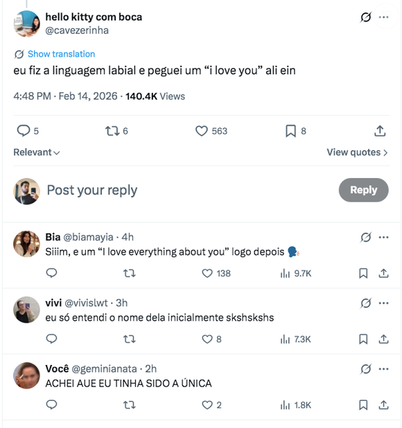 'Eu amo você' e 'Eu amo tudo sobre você', teria dito Shawn Mendes para Bruna Marquezine, segundo internautas