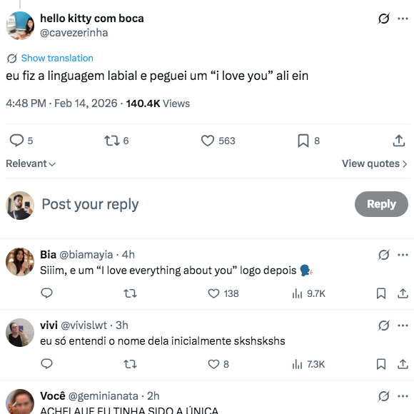 'Eu amo você' e 'Eu amo tudo sobre você', teria dito Shawn Mendes para Bruna Marquezine, segundo internautas