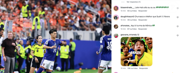 Após a vitória do Brasil, muitos torcedores ironizaram Kento Shiogai nas redes sociais e provocaram o jogador japonês