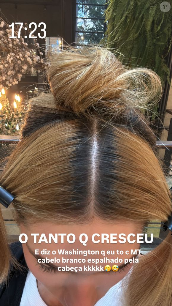 Virgínia contou que seu cabeleireiro afirmou que ela está com muitos fios brancos na cabeça