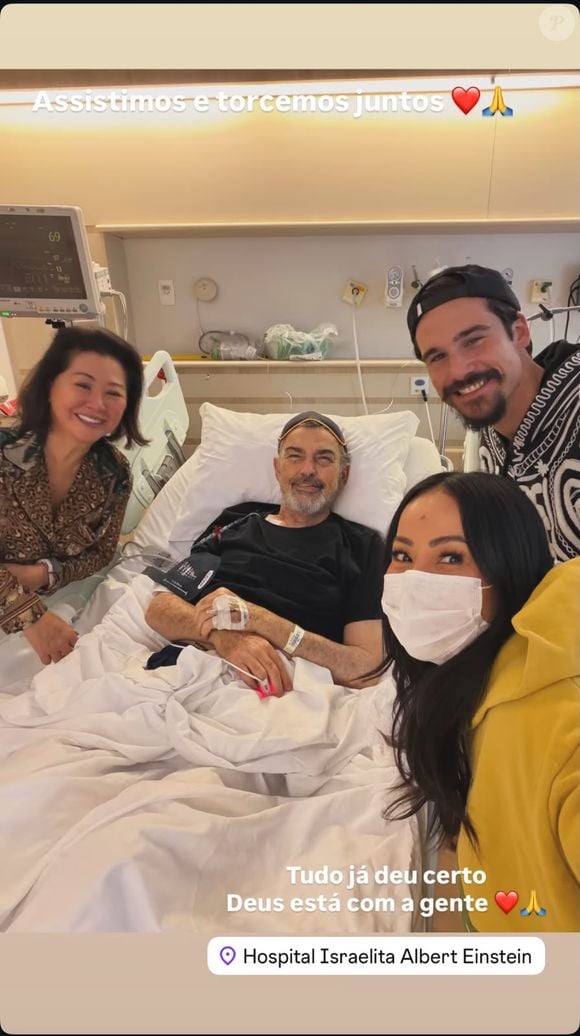 Sabrina Sato aproveitou e visitou o pai, que está internado