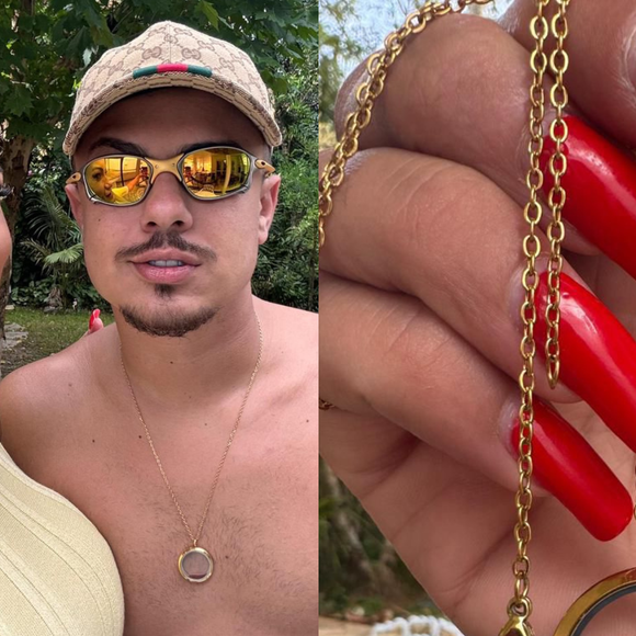 Gente... Recém-casada, Andressa Urach presenteia marido com colar feito do próprio sangue menstrual: 'Símbolo de fertilidade'