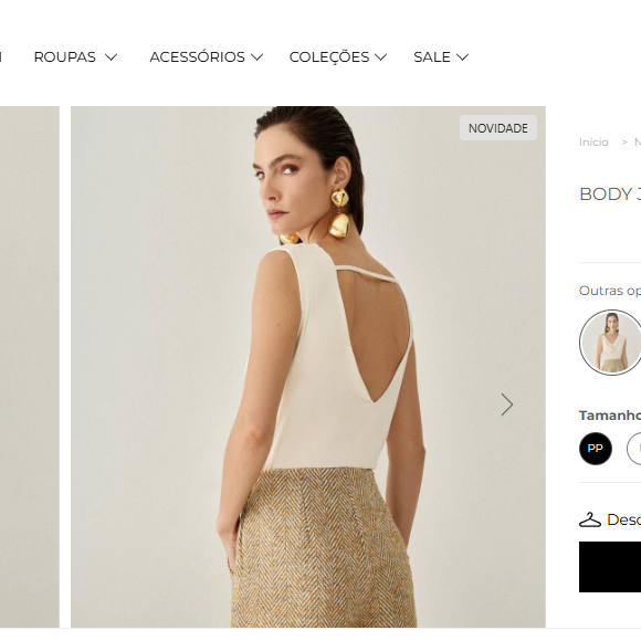 Rafaella Justus usou um body da grife brasileira Les Cloches, encabeçada pela irmã Fabiana Justus e por Luciana Hildebrand. Peça custa R$ 698 no site oficial