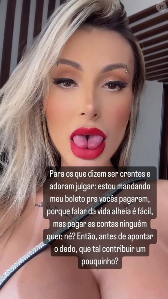Andressa Urach ainda bifurcou a língua no passado