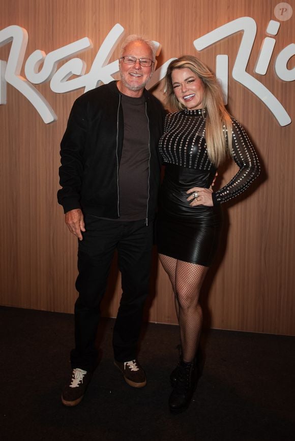 Kadu Moliterno e a esposa no Rock in Rio