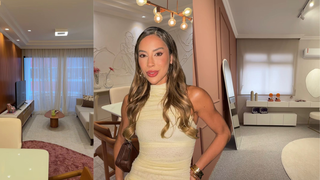 Arte EXCLUSIVA na parede, móveis ripados e estética minimalista: veja o apartamento da última campeã do 'BBB' finalizado em 2026