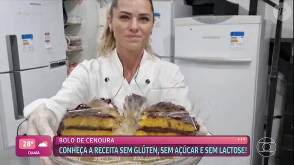 A chef Luciana Werneck ensinou no 'Mais Você' uma receita de bolo de cenoura fitness que fica deliciosa