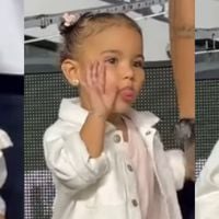 Filha de Neymar, Mavie faz caretas em jogo do Santos, é comparada ao pai e diverte a mãe, Bruna Biancardi: 'Figurinha'